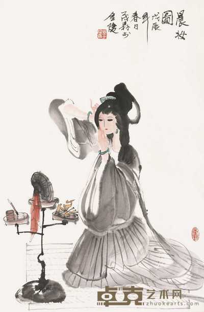 盖茂森 1988年作 晨妆图 镜心 68×45cm